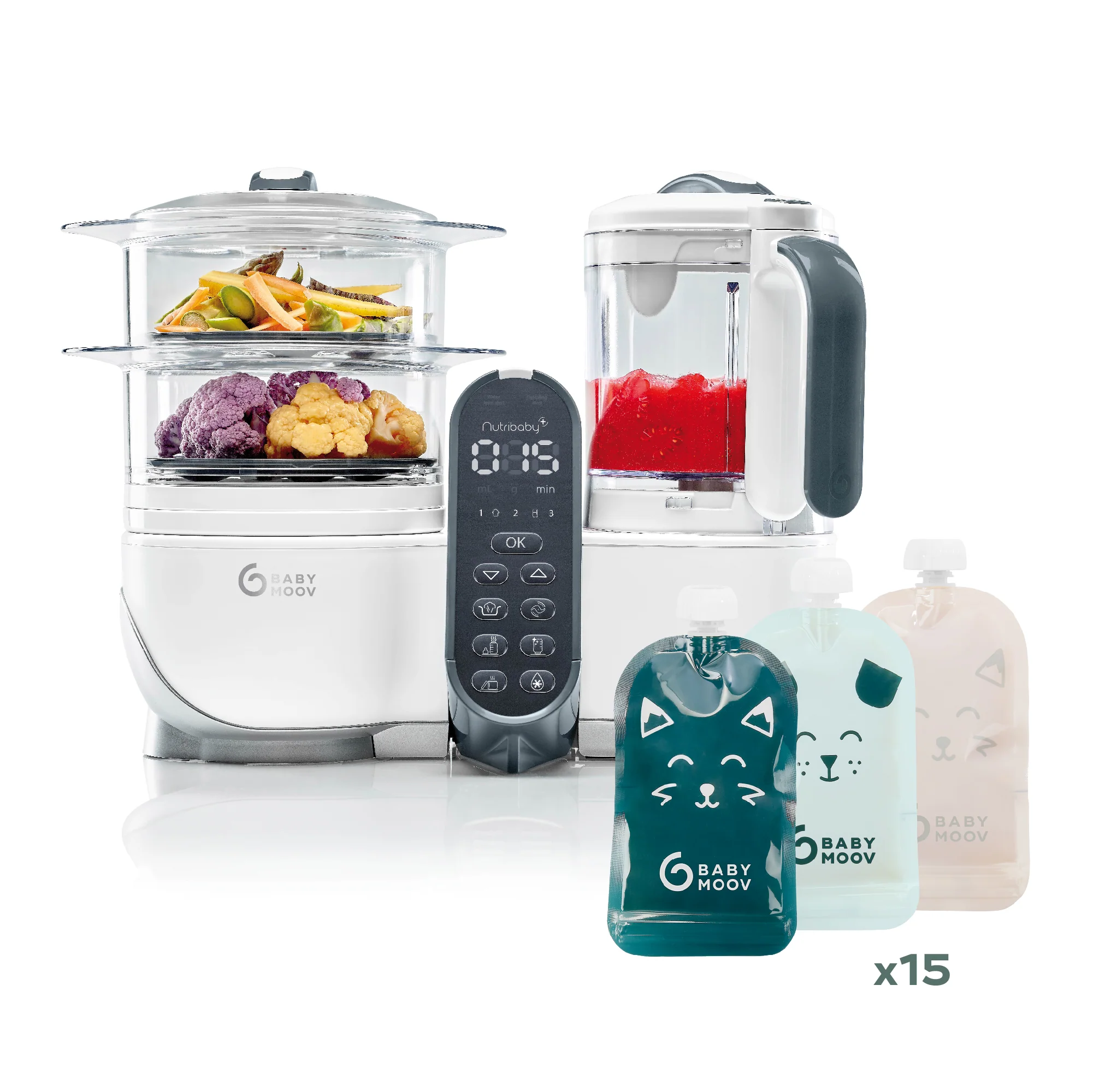 Pack especial: Robot de cocina Nutribaby(+) + 15 Cantimploras Isy Pouches - Imagen 2