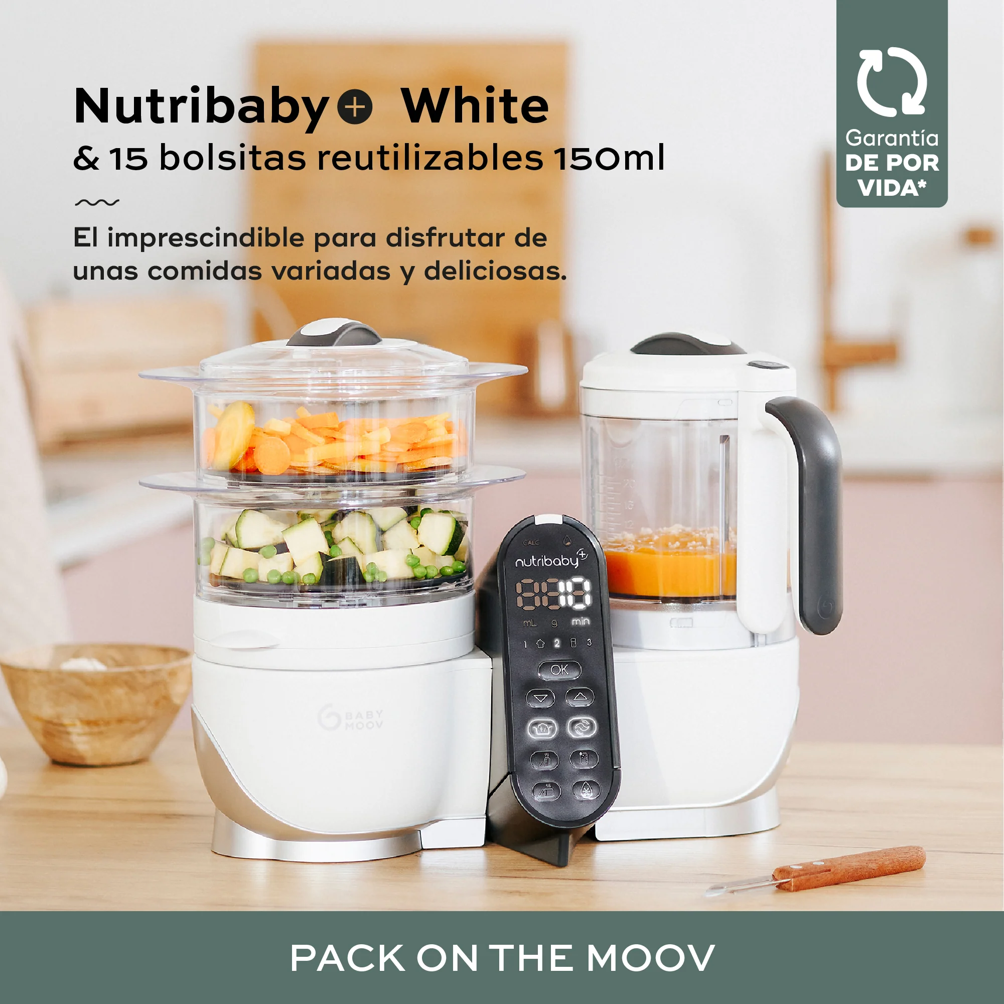 Pack especial: Robot de cocina Nutribaby(+) + 15 Cantimploras Isy Pouches - Imagen 3