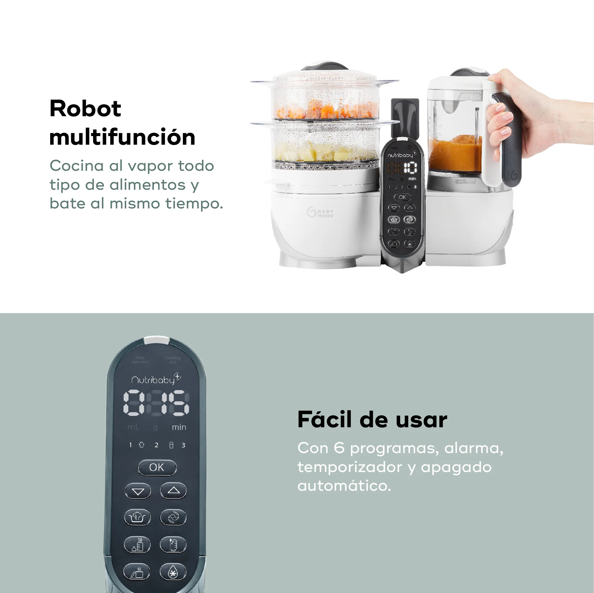Pack especial: Robot de cocina Nutribaby(+) + 15 Cantimploras Isy Pouches - Imagen 5