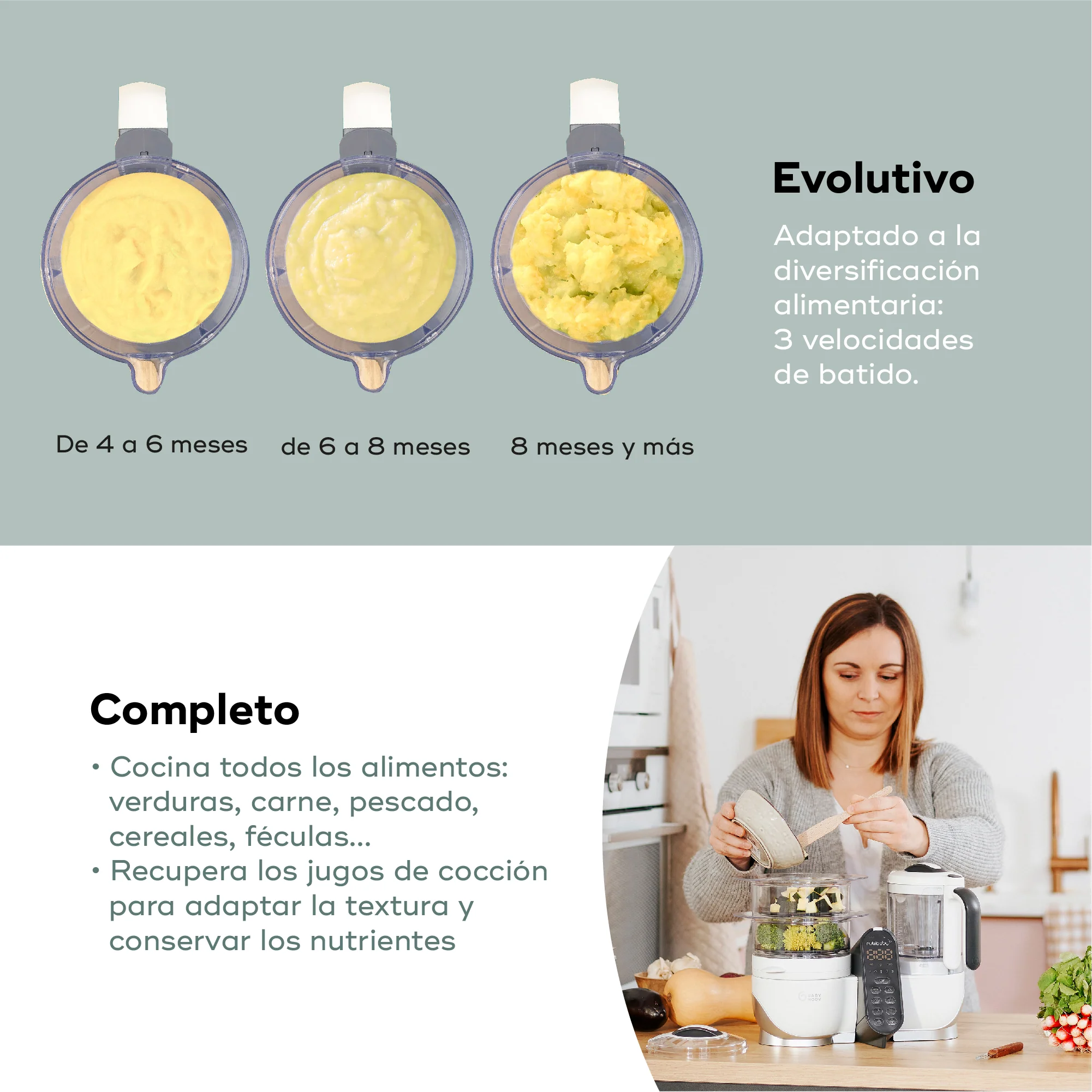 Pack especial: Robot de cocina Nutribaby(+) + 15 Cantimploras Isy Pouches - Imagen 6