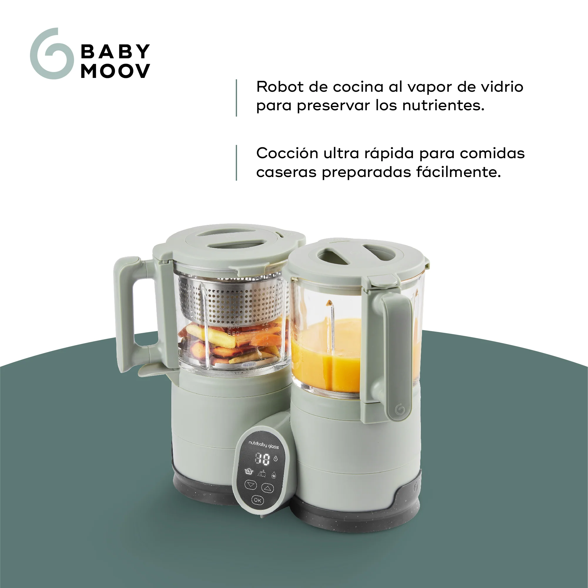 Robot de Cocina Multifunción de Vidrio para Bebés Nutribaby Glass - Imagen 4