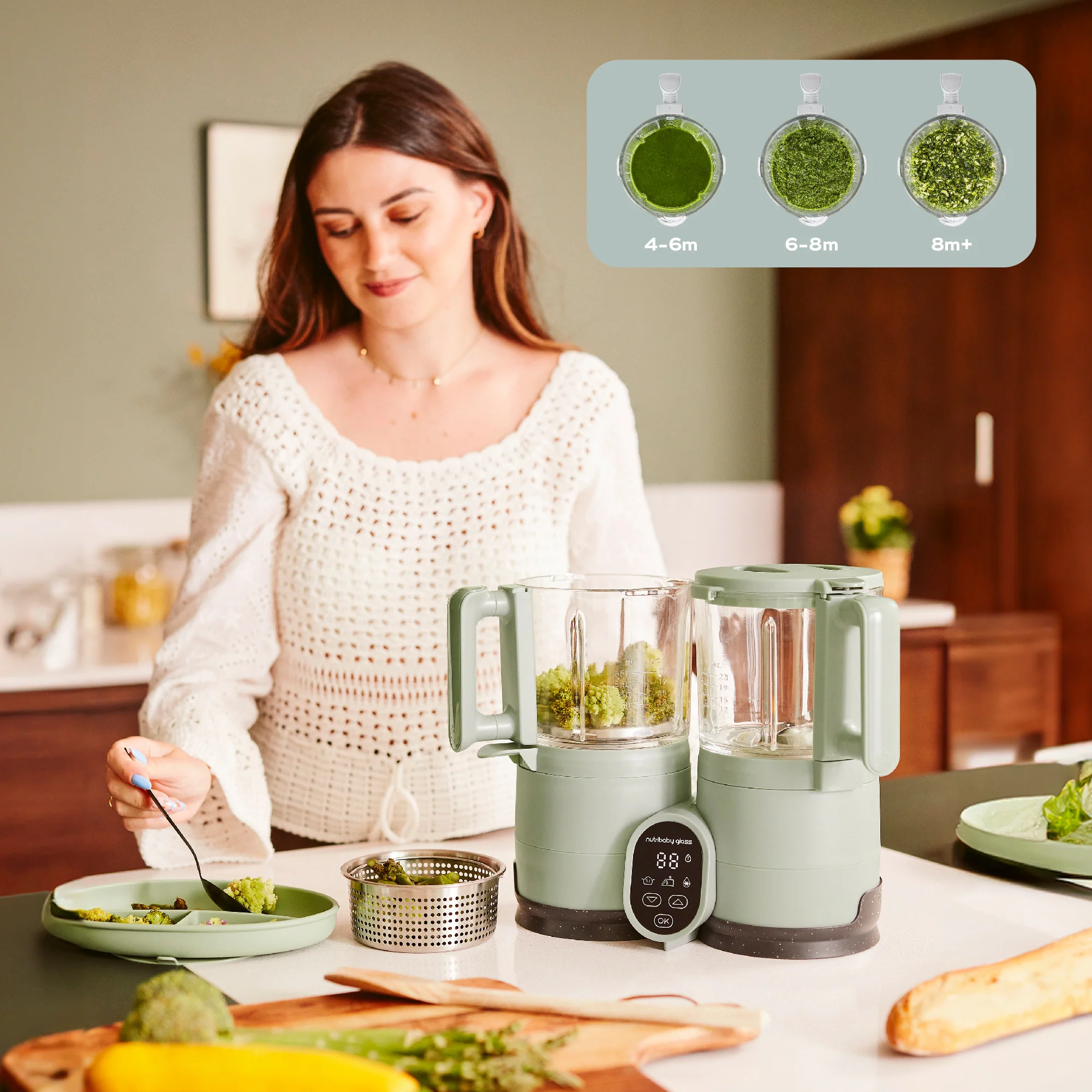 Robot de Cocina Multifunción de Vidrio para Bebés Nutribaby Glass - Imagen 8