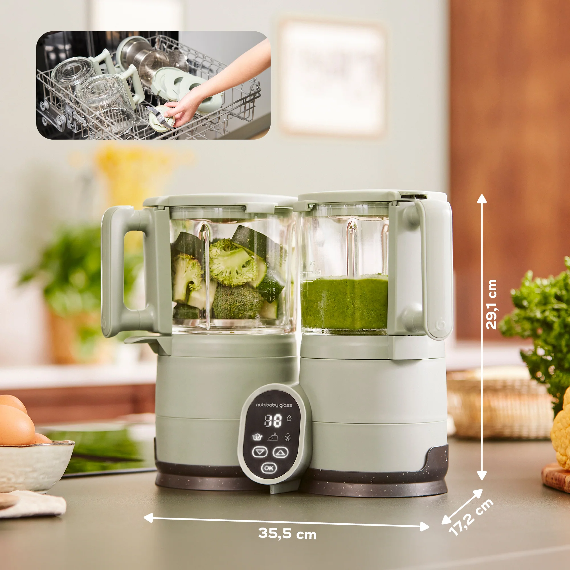 Robot de Cocina Multifunción de Vidrio para Bebés Nutribaby Glass - Imagen 9
