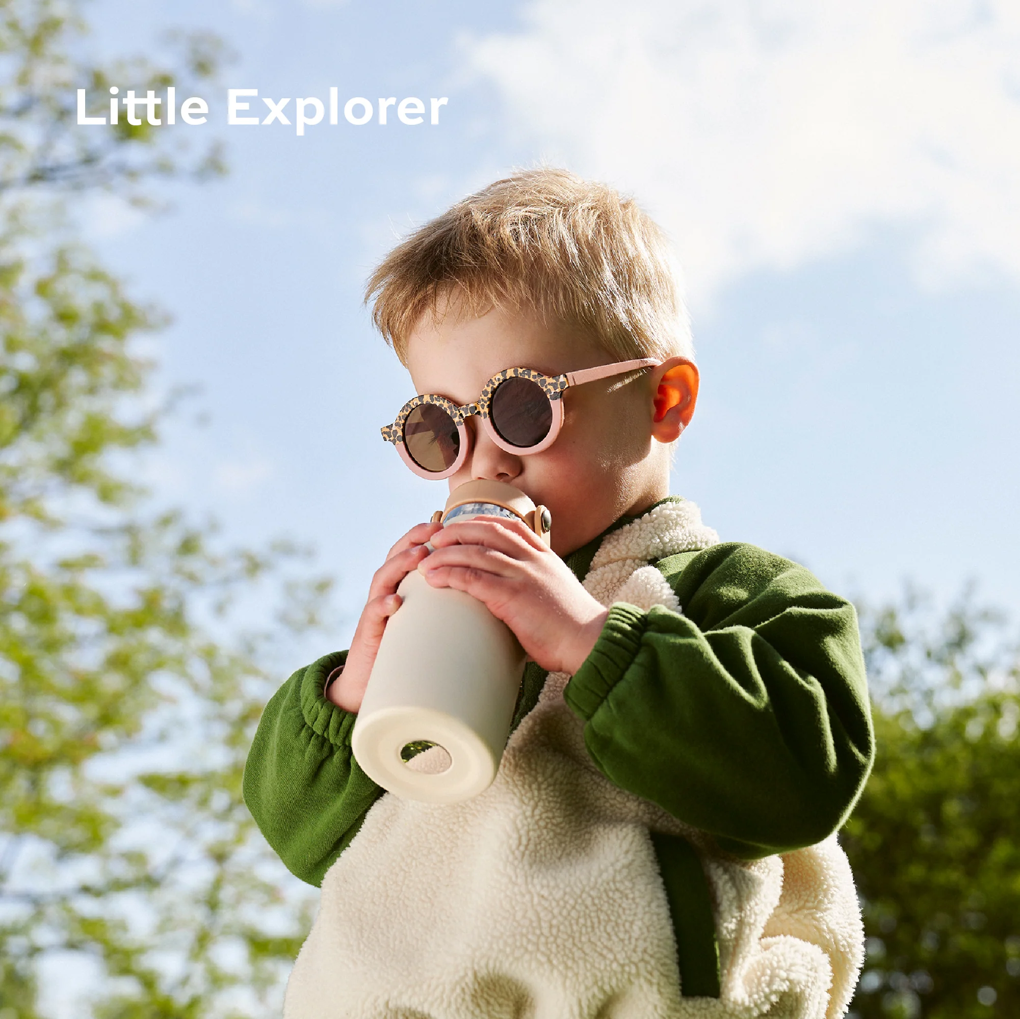 Botella térmica de acero inoxidable Little Explorer Ivory - Imagen 3