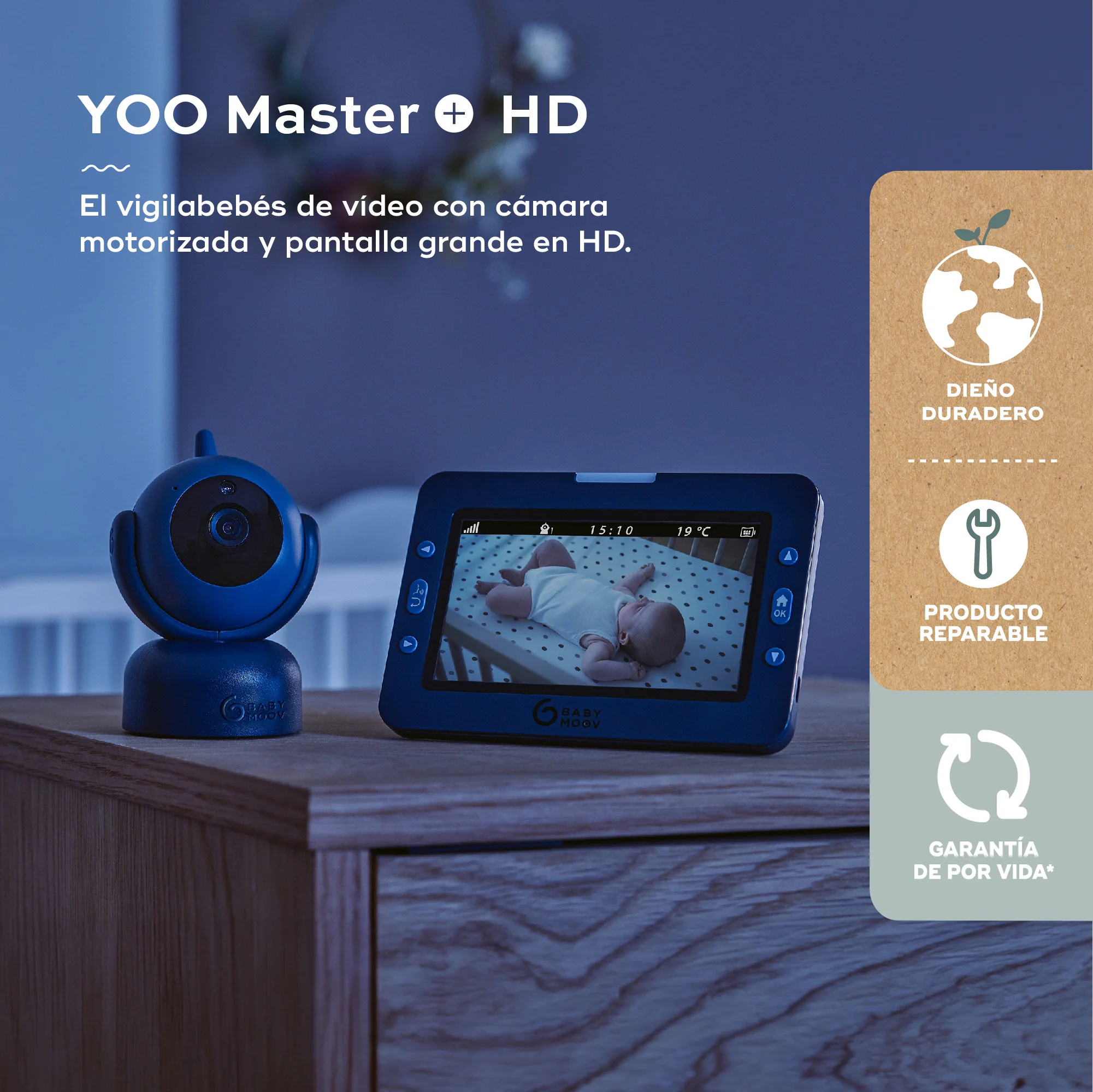Vigilabebés de video motorizado Yoo Master+ HD - Imagen 3