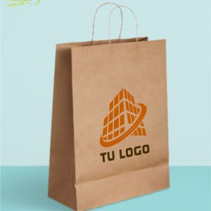 Bolsa de papel kraft con logo mediana
