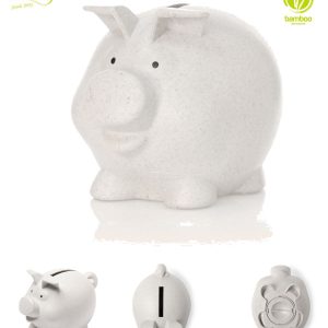 Hucha cerdito de bambu IBIAS