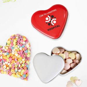 Caja de Caramelos Metálica con Forma de Corazón