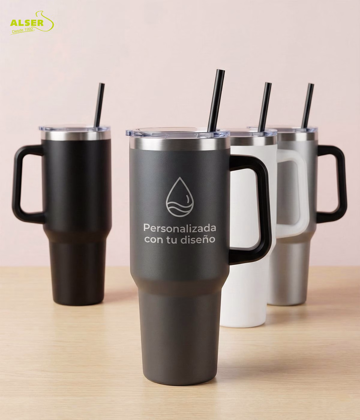 Vaso con pajita personalizado